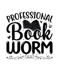 Reading Books Typography t shirt Design SVG Cute File book lover svg design, Book Lover vector, Book Lover sticker, book silhouette clipart