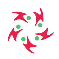 5 People togetherness and community concept logo abstract vector illustration eps