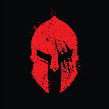 Spartan helm grunge silhouette