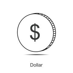 Dollar coin icon vector illustration eps