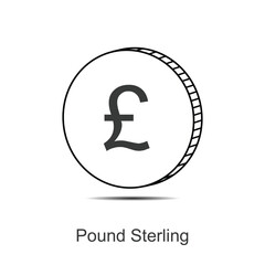 pound sterling coin icon vector illustration eps