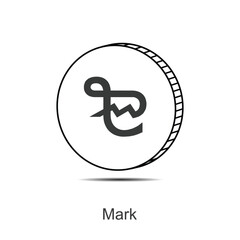 German Mark coin icon vector illustration eps 