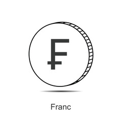 Swiss Franc coin icon vector illustration eps 