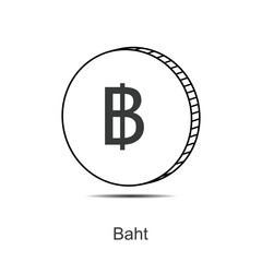 thai baht coin icon vector illustration eps