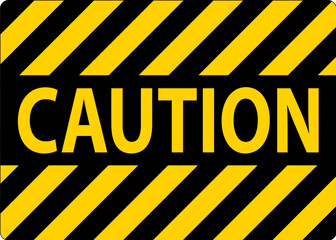 Caution Sign On White Background