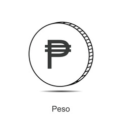 peso coin icon vector illustration eps 