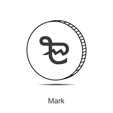 German Mark coin icon vector illustration eps 