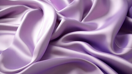 Satin silk fabric background. Rippling scarf texture. Luxury shiny wallpaper in purple.