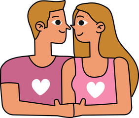 Fototapeta premium Couples decorative design element for website, presentation, flyer, brochure, printing, application. illustration style