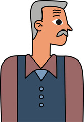 Grandfather decorative design element for website, presentation, flyer, brochure, printing, application. illustration style