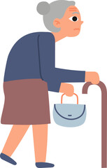 Old Woman Flat Illustration