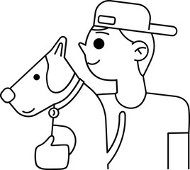 Boy And Dog Pet Icon