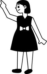 Daughter icon hand drawn design elements for decoration.