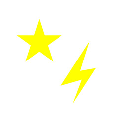 vector stars and lightning