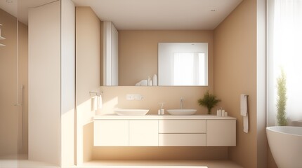 Fototapeta na wymiar bright bathroom interior