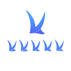 Obraz premium Logo in the form of the letter k in a flat simple style. Different variations of the logo. Blue letter k vector logo for business.