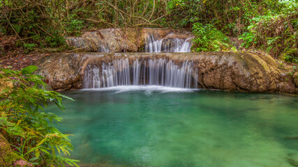 Fototapeta na wymiar Small cascades captured in Vanuatu