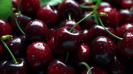 cherry background collection of healthy food fruit and vegetables, natural background of fresh sweet cherry representing concept of organic fruit, healthy eating, fresh ingredient
