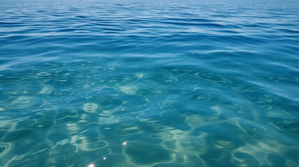 ocean waves background with clear and calm water surface, feeling bright, fresh and relaxing representing concept of beautiful nature theme