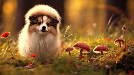 Obraz premium animal cat , dog , rabbit, autumn season