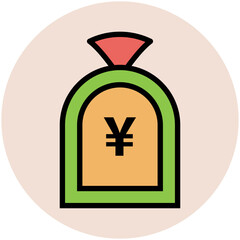 Obraz premium Flat round icon of euro 