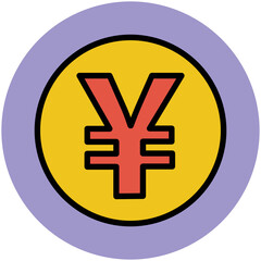 Obraz premium Flat round icon of euro 