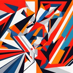 An abstract vector artwork featuring intersecting lines, geometric shapes, and vibrant colors. This visually striking design can be applied to t-shirts and used as smartphone and laptop skins .