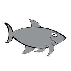 shark cartoon isolated on white