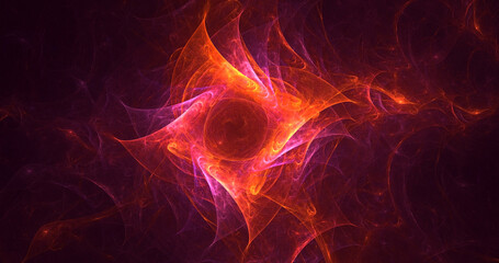 3D rendering abstract fractal electromagnetic background 