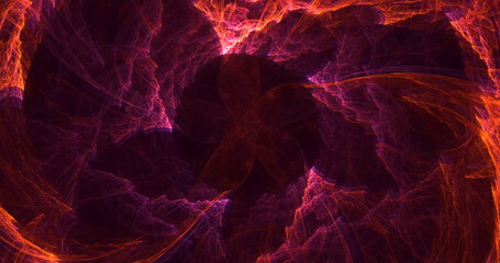 3D rendering abstract fractal electromagnetic background 