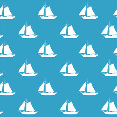 Sailboat seamless pattern, vector illustration for for fabric, textile, wallpaper wrapping