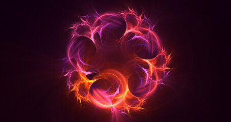 3D rendering abstract colorful fractal light background