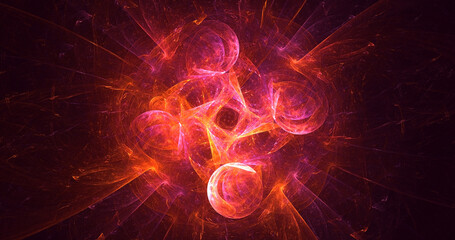 3D rendering abstract colorful fractal light background