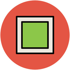 Flat trendy icon of rectangle tool 