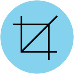 An icon of crop tool flat design 