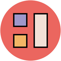 Flat trendy icon of rectangle tool 