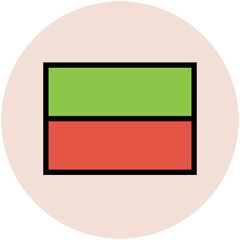 Flat trendy icon of rectangle tool 