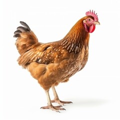 Rooster isolated on white background, Generative AI 
