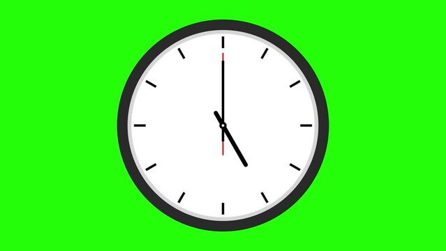 round clock animation wall clock 5 clock greenscreen animation