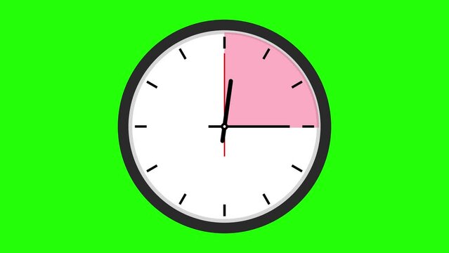 round clock animation wall clock 4 clock greenscreen animation company working hours