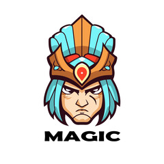 mascot magical ancient logo vector