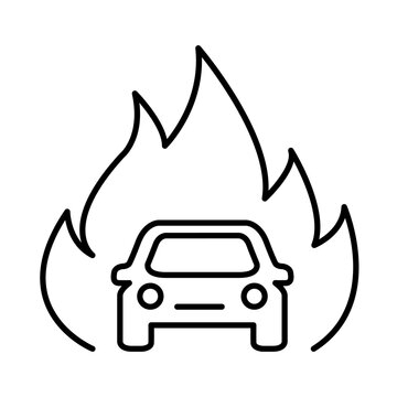Burning car icon