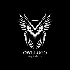Fototapeta premium Vector Line art logo of a owl