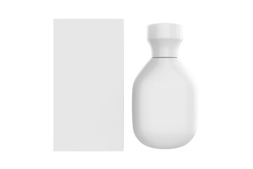 Glossy Bottle Mockup Isolated On White Background. 3d illustration