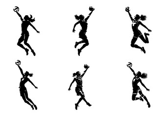 volleyball woman player. volleyball silhouettes