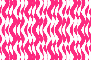 Abstract geometric shapes background vector. Pink and white wave stripes fabric pattern. Wavy stripes ethnic pattern.