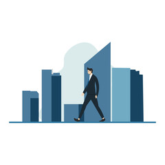 Business grow background flat illustration