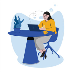	
Office syndrome workstation illustration