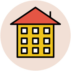 A scalable flat icon of building 