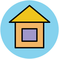 A scalable flat icon of building 